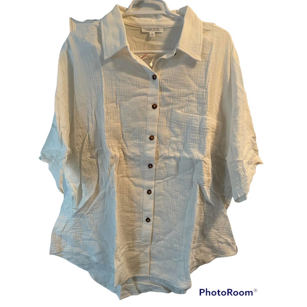 White button up blouse